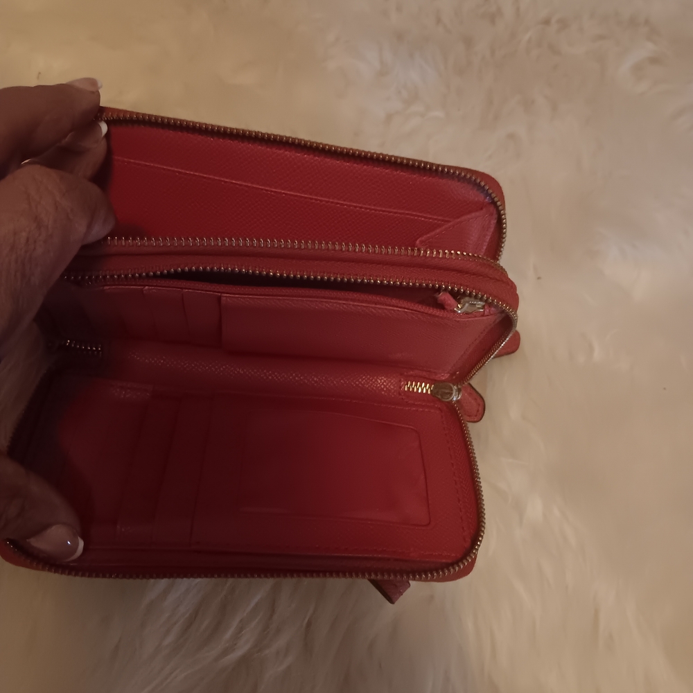 Coach Dark Brown and Red Wallet - Picture 5 of 6